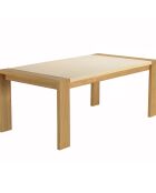 Table à manger plateau encastré Grégoire chêne/beige - 200x100x77 cm