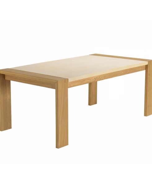 Table à manger plateau encastré Grégoire chêne/beige - 200x100x77 cm