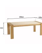 Table à manger plateau encastré Grégoire chêne/beige - 200x100x77 cm