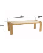 Table à manger plateau encastré Grégoire chêne/beige - 240x100x77 cm