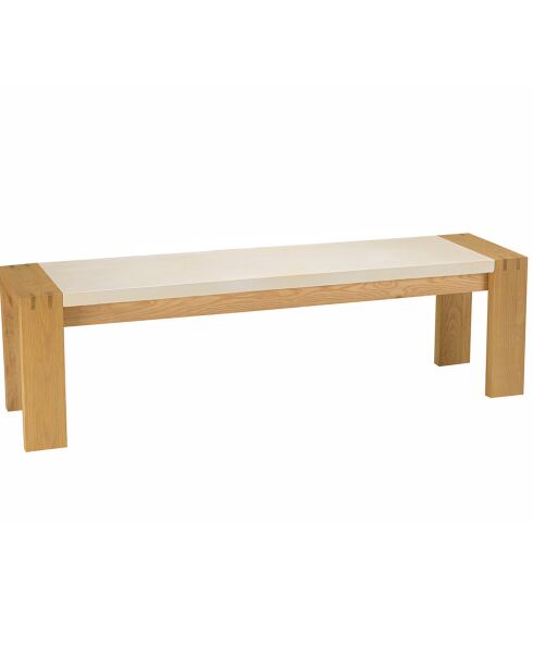 Banc assise encastrée Grégoire chêne/beige - 162x40x47 cm