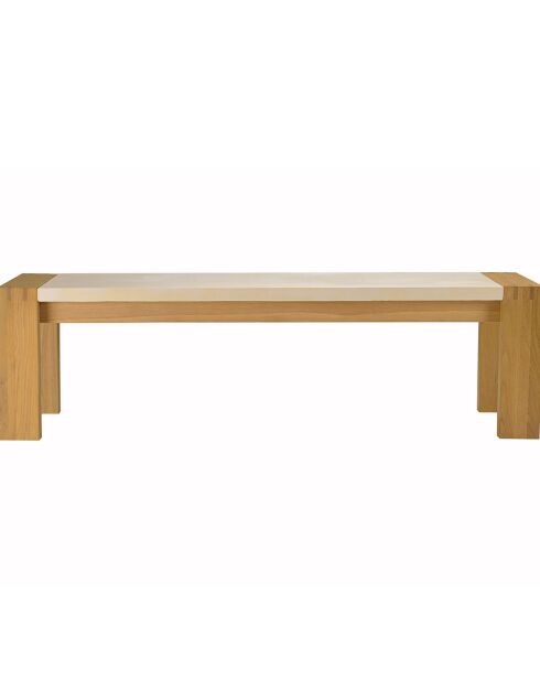 Banc assise encastrée Grégoire chêne/beige - 162x40x47 cm