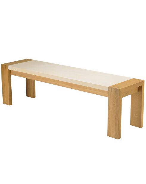 Banc assise encastrée Grégoire chêne/beige - 162x40x47 cm