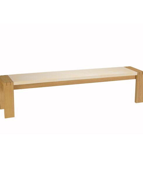 Banc assise encastrée Grégoire chêne/beige - 202x40x47 cm