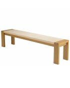 Banc assise encastrée Grégoire chêne/beige - 202x40x47 cm