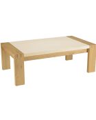 Table basse plateau encastré Grégoire chêne/beige - 122x70x42 cm