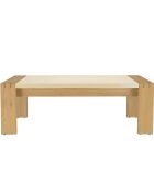 Table basse plateau encastré Grégoire chêne/beige - 122x70x42 cm