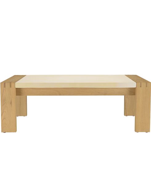 Table basse plateau encastré Grégoire chêne/beige - 122x70x42 cm
