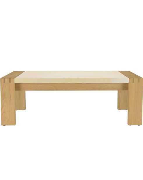 Table basse plateau encastré Grégoire chêne/beige - 122x70x42 cm