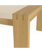 Table basse plateau encastré Grégoire chêne/beige - 122x70x42 cm