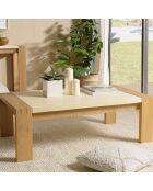 Table basse plateau encastré Grégoire chêne/beige - 122x70x42 cm