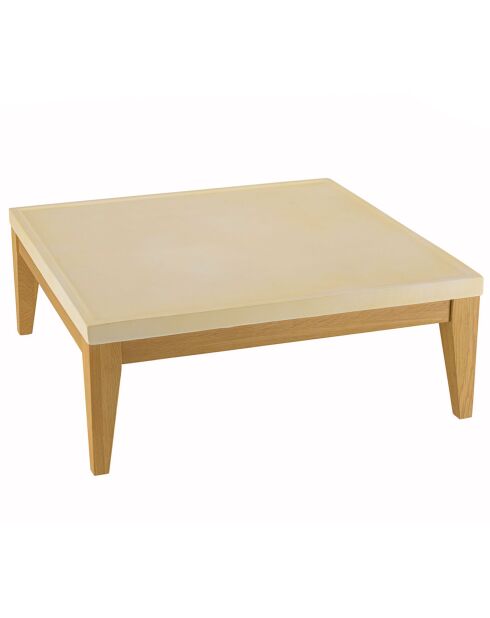 Table basse carrée Grégoire chêne/beige - 80x80x31 cm