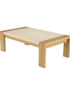 Table basse plateau encastré Grégoire chêne/beige - 122x70x42 cm