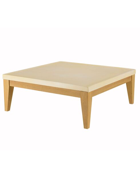 Table basse carrée Grégoire chêne/beige - 80x80x31 cm