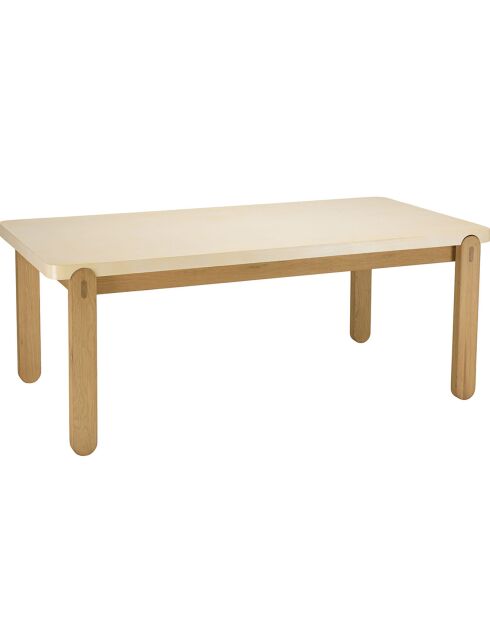 Table à manger Grégoire chêne/beige - 200x100x77 cm