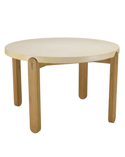 Table à manger Grégoire chêne/beige - D.120xH.77 cm