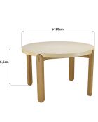 Table à manger Grégoire chêne/beige - D.120xH.77 cm