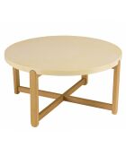 Table basse Grégoire chêne/beige - D.81xH.40 cm