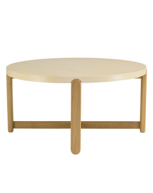 Table basse Grégoire chêne/beige - D.81xH.40 cm