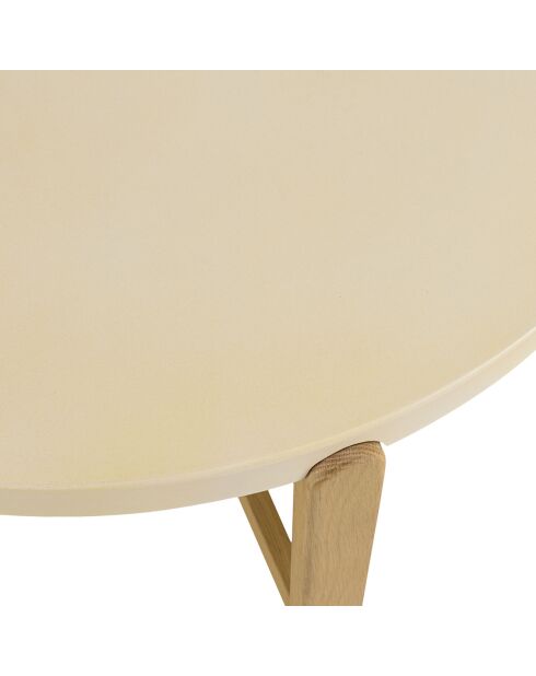 Table basse Grégoire chêne/beige - D.81xH.40 cm