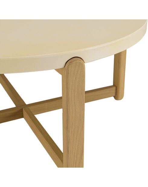 Table basse Grégoire chêne/beige - D.81xH.40 cm