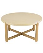 Table basse Grégoire chêne/beige - D.81xH.40 cm