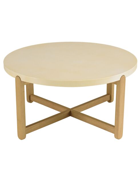 Table basse Grégoire chêne/beige - D.81xH.40 cm