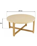 Table basse Grégoire chêne/beige - D.81xH.40 cm