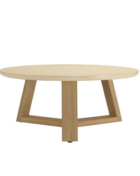 Table basse Grégoire chêne/beige - D.100xH.44 cm