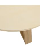 Table basse Grégoire chêne/beige - D.100xH.44 cm