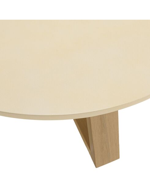 Table basse Grégoire chêne/beige - D.100xH.44 cm