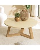 Table basse Grégoire chêne/beige - D.100xH.44 cm