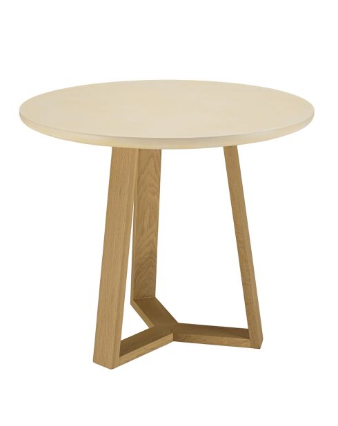 Table à manger Grégoire chêne/beige - D.90xH.76 cm