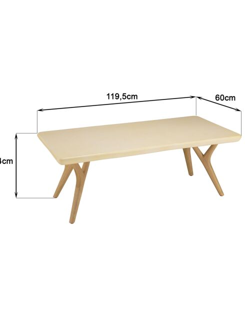 Table basse Grégoire chêne/beige - 120x60x44 cm