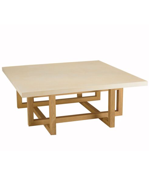 Table basse Grégoire chêne/beige - 110x110x44 cm