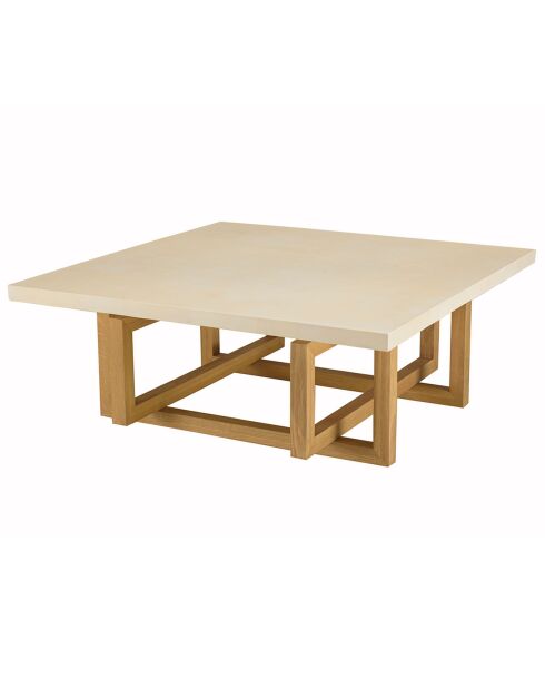 Table basse Grégoire chêne/beige - 110x110x44 cm