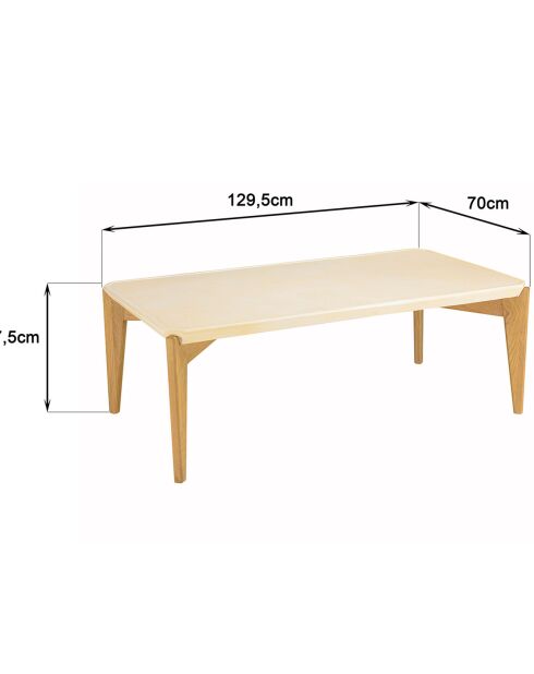 Table basse Grégoire chêne/beige - 130x70x48 cm