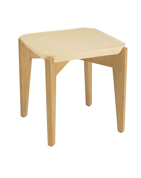 Table d'appoint carrée Grégoire chêne/beige - 44x44x46 cm