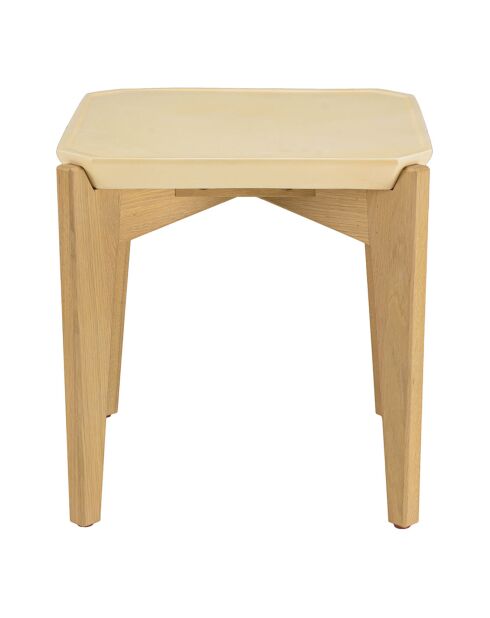 Table d'appoint carrée Grégoire chêne/beige - 44x44x46 cm