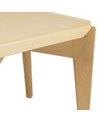 Table d'appoint carrée Grégoire chêne/beige - 44x44x46 cm