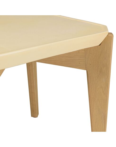 Table d'appoint carrée Grégoire chêne/beige - 44x44x46 cm