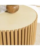 Table basse Grégoire chêne/beige - D.84xH.42 cm