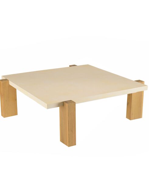 Table basse Grégoire chêne/beige - 114x114x36 cm