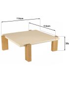 Table basse Grégoire chêne/beige - 114x114x36 cm