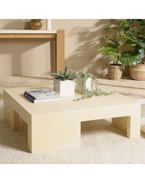 Table basse carrée Grégoire beige - 95x95x30 cm