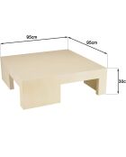 Table basse carrée Grégoire beige - 95x95x30 cm