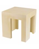 Tabouret carré Grégoire beige - 50x50x50 cm