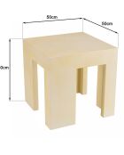 Tabouret carré Grégoire beige - 50x50x50 cm