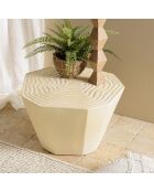 Tabouret effet souche d'arbre Grégoire beige - 47x50x31 cm