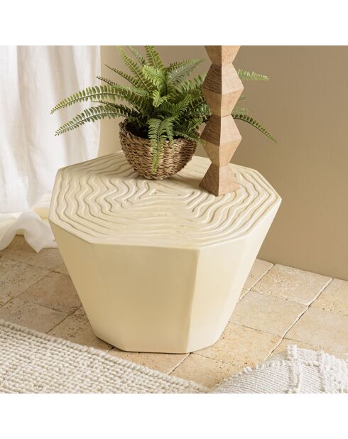 Tabouret effet souche d'arbre Grégoire beige - 47x50x31 cm